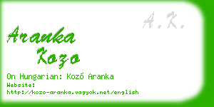 aranka kozo business card